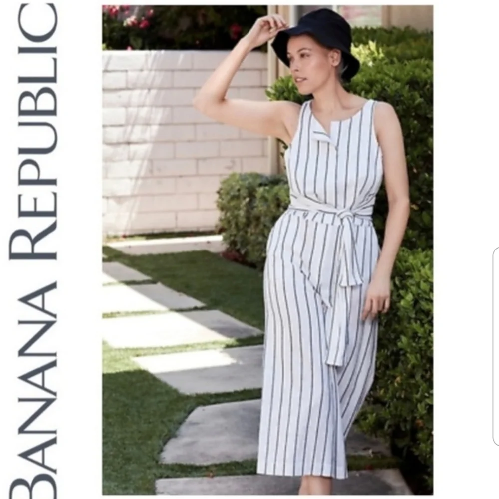 Banana Republic stripe jumpsuit